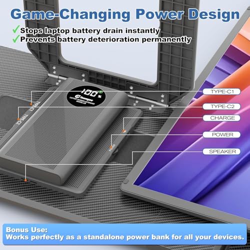 Image of Teamgee 15.6 inch Laptop Screen Extender with Power Bank, FHD 1080P Triple Monitor, Driver-Free Plug & Play for 13-17 inch Laptops (HDMI /USB), Home Office /Small Business, Windows /Mac /Android