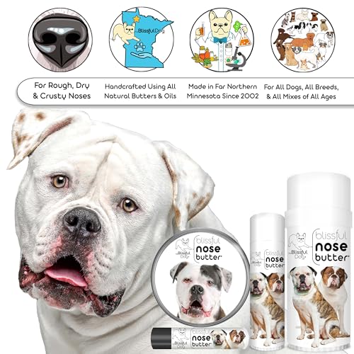 Image of The Blissful Dog American Bulldog Nose Butter, Versatile Dog Nose Balm for Dry Nose, Handcrafted Nose Moisturizer, Easy-to-Apply Dog Essentials, Unscented, 0.15 oz.