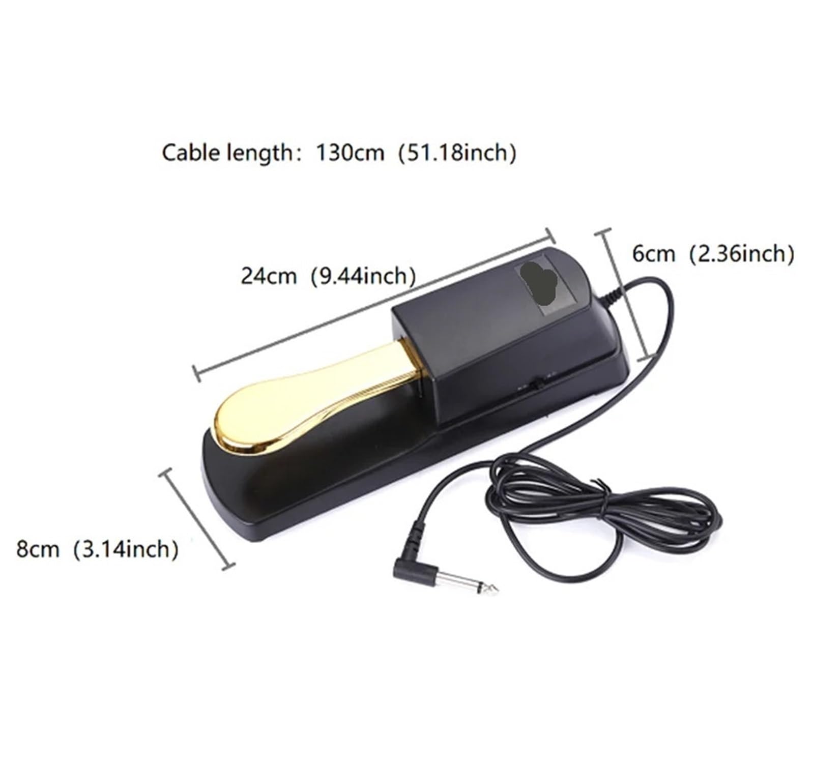 Sostenere pedale Pedale Sustain for Tastiera Universale | Con interruttore di polarità for tastiere, pianoforti digitali Spina di ingresso da 1/4''(Golden)