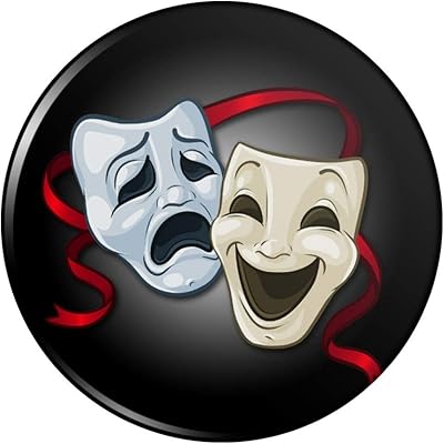 Drama Comedy Tragedy Masks Theater Pinback Button Pin