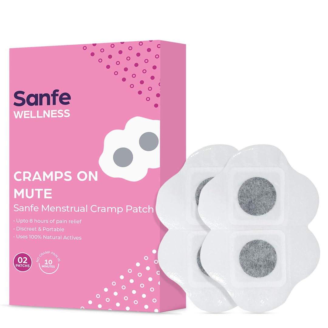 Sanfe Wellness Menstrual Cramps Patch | Instant Pain Relief | Soothes Period Cramps, Back & Muscle Pain | Heat-Free & Drug-Free Solution | Discreet, Gentle & Long-Lasting Comfort | Easy to Use, Pack of 2-picture-19