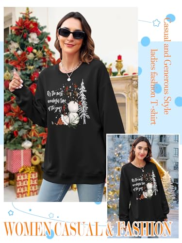 Ounar Christmas Sweatshirts For Women Snowman Crewneck Long Sleeve Tops | Merry Christmas Shirt,Ugly Xmas Graphic Sweatshirt,Lightweight Merry And Bright Shirt, Christmas Day Gift,Holiday Pullover 3 Ounar Christmas Sweatshirts For Women Snowman Crewneck Long Sleeve Tops | Merry Christmas Shirt,Ugly Xmas Graphic Sweatshirt,Lightweight Merry And Bright Shirt, Christmas Day Gift,Holiday Pullover - Image 4