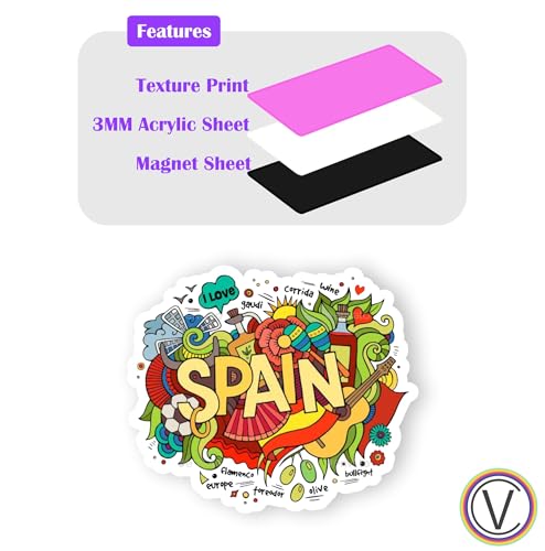 Image of Spain Acrylic Fridge Magnet - UV Textured Printed, Stylish Multicolor Magnet for Fridge, Wardrobe & Metal Surfaces, Pack of 1 (Spain)