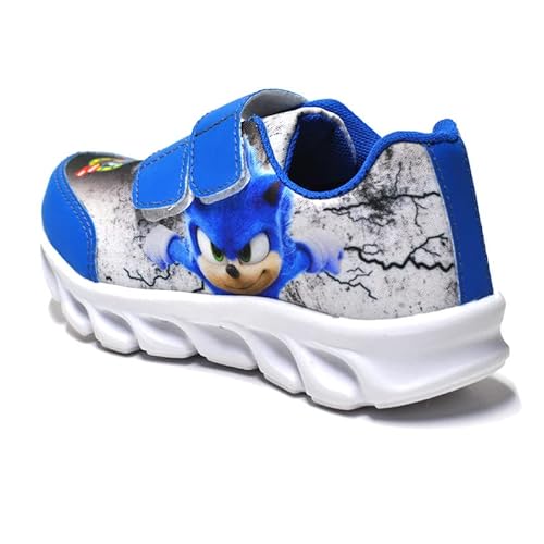 Tenis De Led Masculino Sonic Calce Facil Infantil Meninos Estilo Original + Relogio Cor:Azul;Tamanho