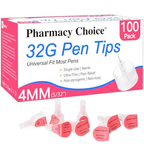 Pen Tips 32G x 4mm(5/32) Universal Fit SterileUltra-Thin Wall Technology. Comfortable and Precise100 Count