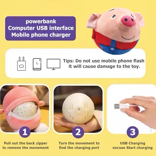 Nizirioo Aktives Bewegendes Haustier Plüschspielzeug, Hundespielzeug Futter Ball, Ungiftig Bissfest IQ Trainingsball für Hunde (Rotes Schwein)