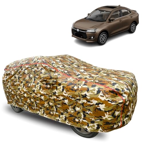 Image of GROOFOO Car Cover Compatible with Maruti Suzuki Dzire | Camouflage, Waterproof, Dustproof, UV Protection | Military Jungle Design | Custom Fit, Triple Stitched | All Weather Body Cover