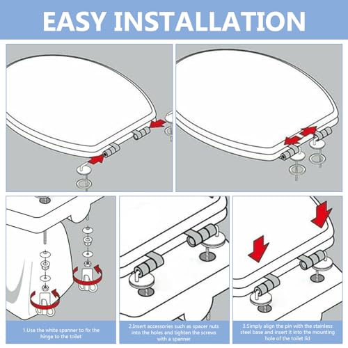 WC Sitz Scharniere & Dichtung Set - Komplett Lösung Für Toilettensitz