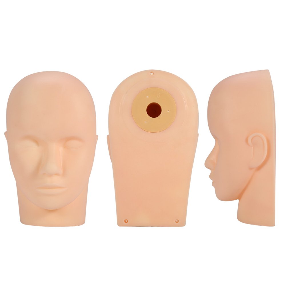 Kits de entrenamiento de extensión de pestañas con cabeza de maniquí pestañas falsas pinzas rectas pegamento labial cosmetología facial práctica de tatuaje