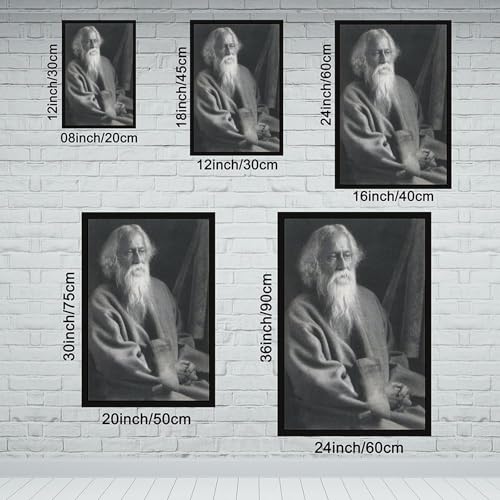 Toile Rabindranath Tagore cadre suspendu décoration murale salon - 2