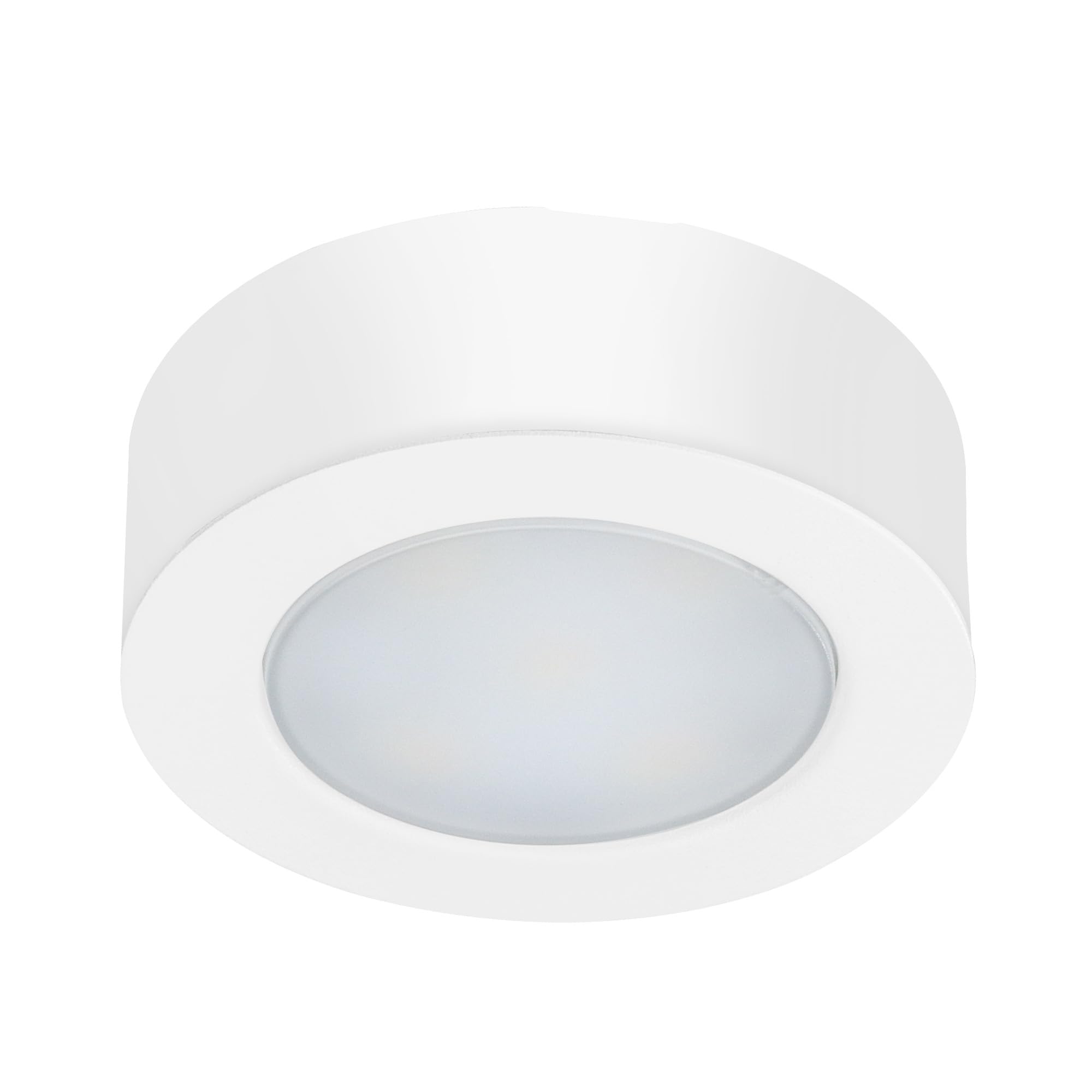 Bright Source LED Circular Cabinet Cupboard Unit Shelf Light, White, 2.5W, 220lm, 3CCT Switchable 3000K 4000K 6000K