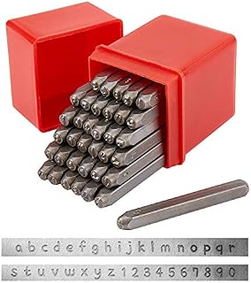 PandaHall Elite 36 Pcs 3mm Letter and Number Metal Stamp Set, Alphabet A-Z and Number 0-9, Iron Lowercase Stamps Punch Press Tool for Imprinting on Metal Jewellery Leather Wood