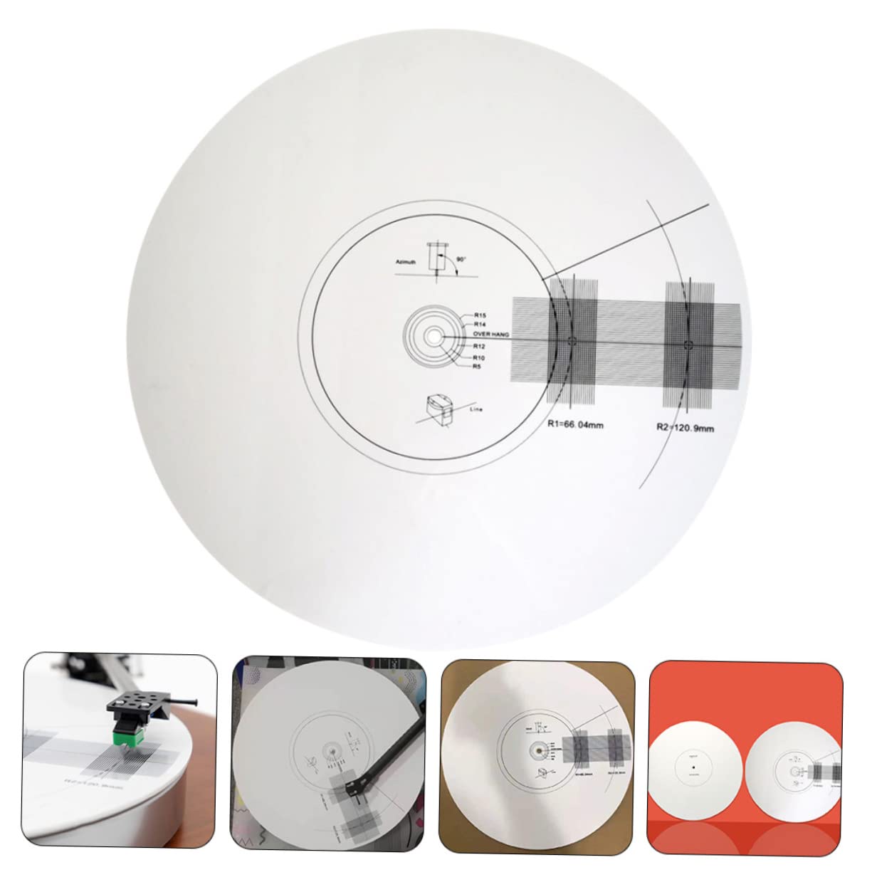 Piastra Calibrazione Puntina 3mm in Acrilico per Giradischi | Regolazione Angolo, Rilevazione Velocità, Accessorio Bianco per Teste Vinile, Regalo Housewarming