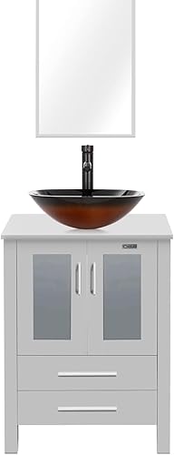 Miniatura 84 de eclife - Lavabo de baño de 24.0 pulgadas con encimera, gabineta de estilo contemporáneo Turquesa Cuadro