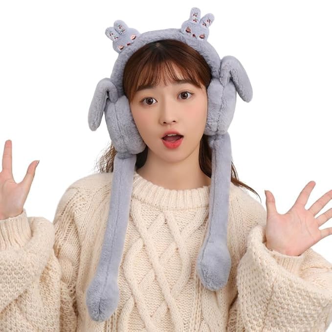 f fashiol.com Fashiol Winter Wear Earmuffs Soft Faux Fur Plush Cute Headphones Ear Warmer Earcover Windproof Woolen Warm Ear Muff for Kids to Adults (Free Size, Multicolor)-picture-28