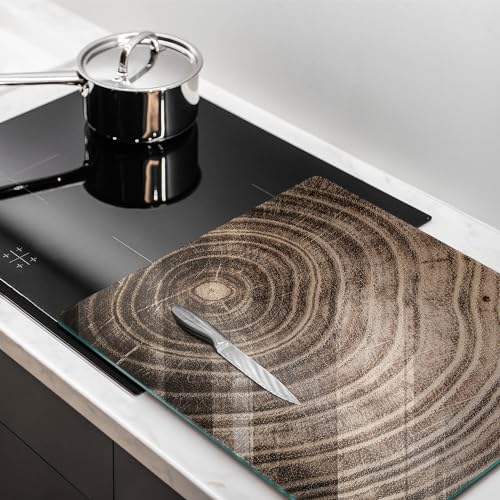 Protection plaque induction 60x52cm Wallfluent finition premium arbre à bois
