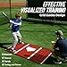 ZEALFEEL Baseball Hitting Mat, 7mm Thickened, Anti-Curl Reinforced Edge Wrapping Batting Mat with Grid Alignment, Anti Slip TPR Base, Home Plate Mat for Garage Backyard, 6.5x4 ft