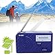 Notfall Solar Handkurbel Radio, Autarkes Solar FM AM Notfall Radio, LED Licht, Telefon Notfall Aufladung, für Notfälle zu Hause und Im Freien (Blau)