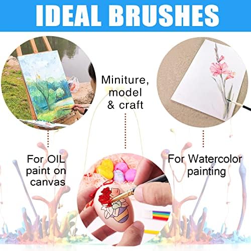 Paint Brushes 15 Pack for Oil Painting and Watercolor, Professional Artist Painting Brush Set for Oil,Acrylic,Canvas, Gouache,Includes Fine Detail Paint Brush 3 Pcs for Fine Detailing Painting
