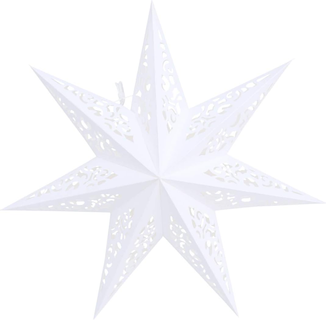 Paper Star Lantern - Lampshade Hanging Christmas Star Ornaments Hanging Lamp Wedding Birthday Party Home Decorations 45cm Paper Light Shade (Lamp Not Included)