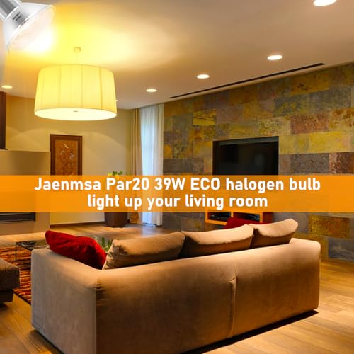 PAR20 39W 120V Floodlight Bulbs, 2 Pack PAR20 39 Watt ECO Halogen Light Bulbs E26 120V Reflector Dmimable Warm White 2800K for Track Lighting & Hood Range Light Bulbs, 4-in Recessed Can