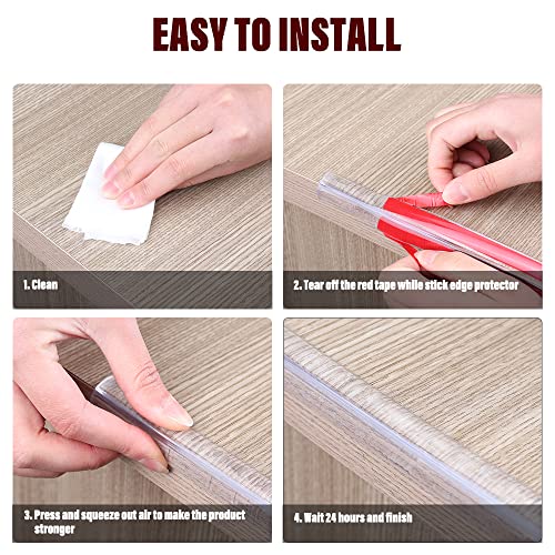 Image of Baby Proofing, Clear Edge Protector Strip for Kids, Upgrade Silicone Soft Corner Protectors with Pre-Taped Strong Adhesive, 6.6Ft Edge Protectors Baby Proofing for Cabinets, Tables, Drawers