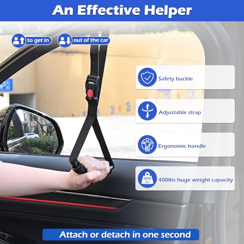 Image of Car Door Handle for Elderly- 2026 New Car Handle Assist, 2 Pack Auto Cane Portable Vehicle Support Handle for Seniors and Handicapped, Max Load 450 Lbs, Anti-Slip Design
