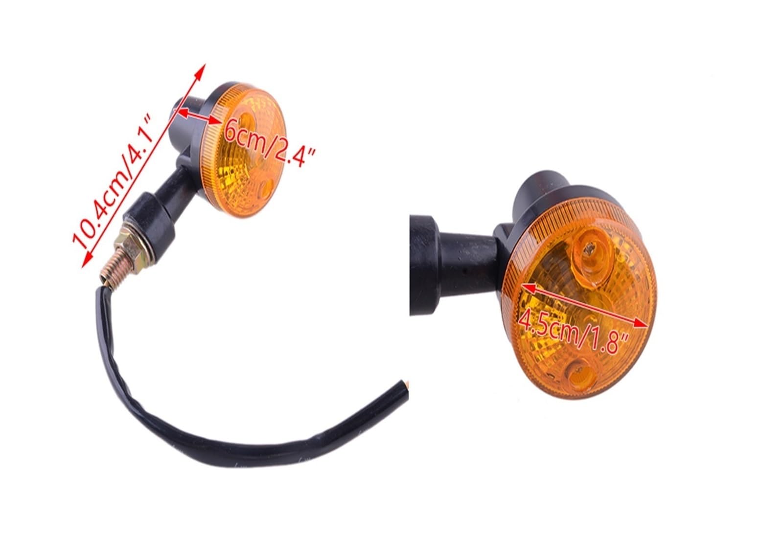 Luces intermitentes para motocicletas 2 uds., para giro Universal de motocicleta redondo ámbar para señal intermitente, lámpara para fuera carretera ATV DC 12V