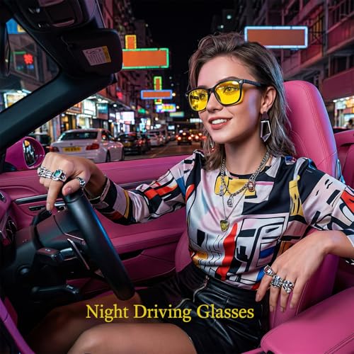 Image of Bio-th Night Driving Glasses for Men Women, Fit Over Glasses Anti Glare Polarized Night Vision Glasses for Driving,HD Lens