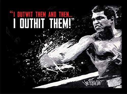 Muhammad Ali Outwit Outhit Framed 30 x 40cm Print, MDF Multi-Colour, 42 x 32 x 2.4 cm