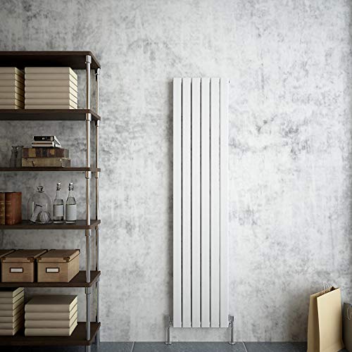 Acezanble∣Vertical Designer Flat Panel Radiator White 1600x408mm Single Panel Modern Central Heating — image 1