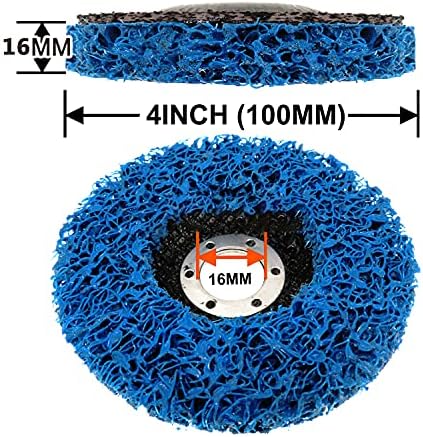 BURNTOP 6PCS Strip Discs Stripping Wheel 100mm 4inch Durable Poly Paint Removal Disc For Angle Grinder Clean and Remove Paint Coating Rust Welds Oxidation (Blue)