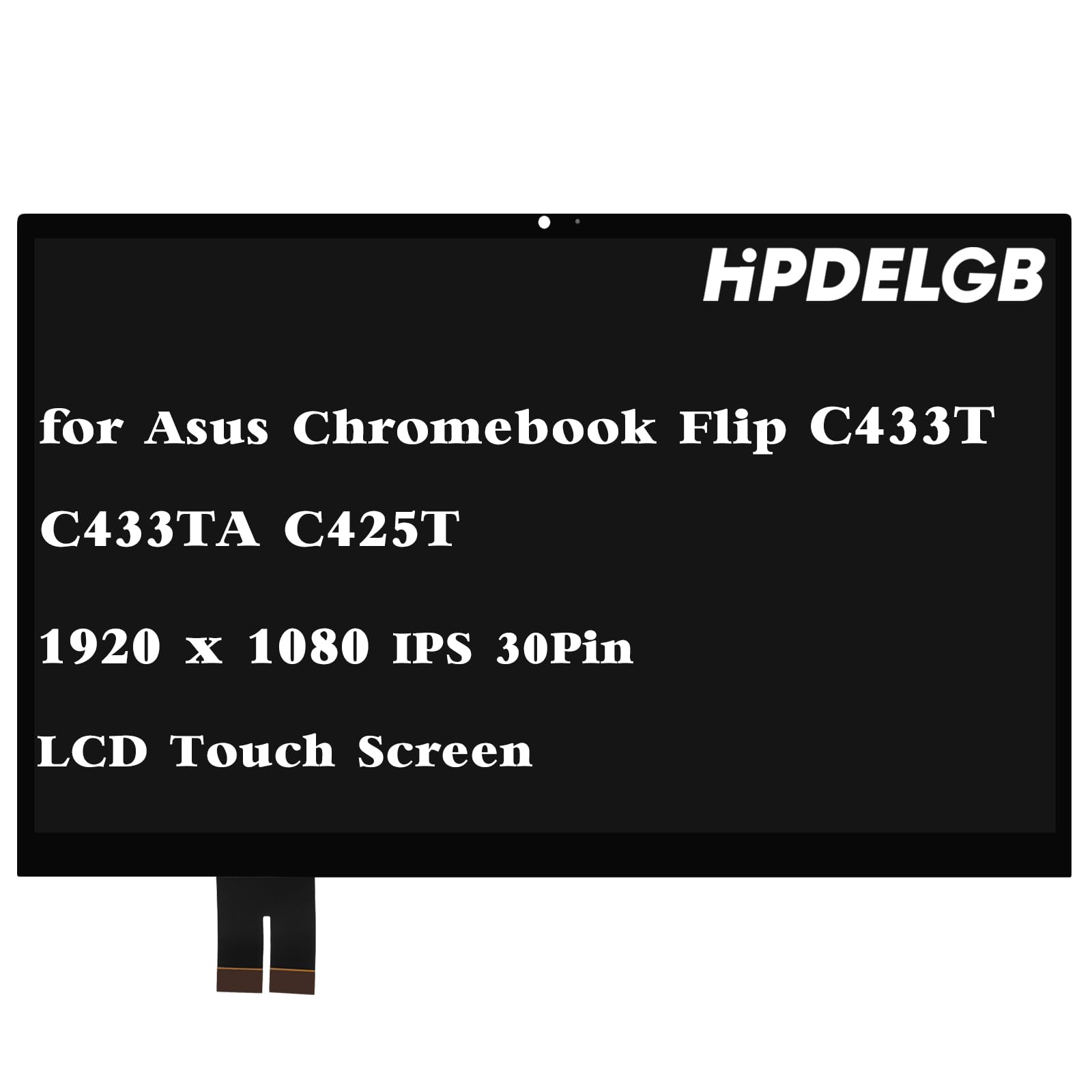 HPDELGB 14.0" Replacement for Asus ChromeBook Flip C433T C433TA C425TA LCD Screen Digitizer Display Panel 30 Pins 60HZ 1920x1080 Touch Screen