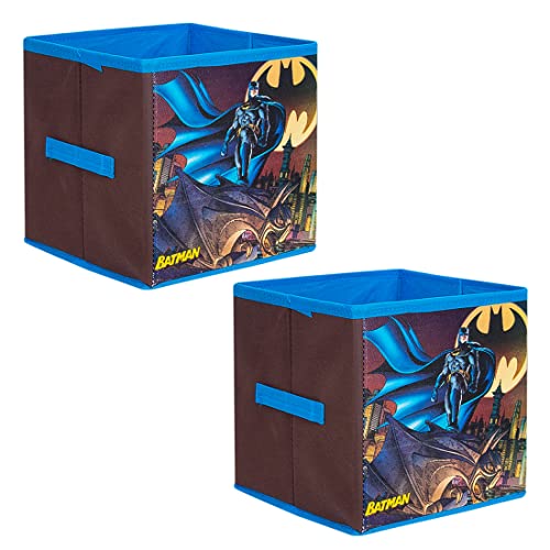 Image of PrettyKrafts Batman Toys Organizer, Storage Box for Kids; Small -Set of 2 Pieces (Blue)