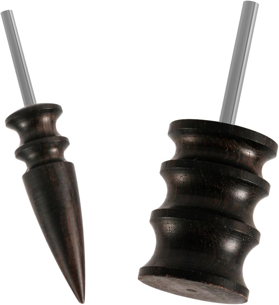 2pcs Leather Burnishing Bits Tool Rotary, 2 Styles Edge Burnisher Polished Head Leather Burnisher Gum Pointed Tip Leather Slicker Burnishing Tool for Tokonole Machine Leather Craft