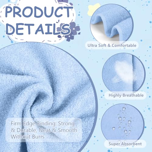 ALIIP Toallas Faciales Fibra de Bambú, 8 Piezas Paños Desmaquillantes Reutilizables, Toallas Cara para Limpieza Facial, Paños de Limpieza Lavable, 25x25 CM, Suaves con la Piel, Unisexo (4 Colores) - imagen 3