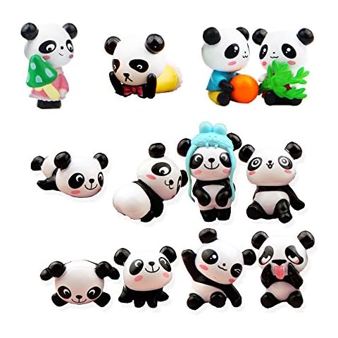 Panda Doll Mini Panda Toy Panda Cake Decoration Cute Panda Birthday Party Decorations (12pcs/1 Set) Cover