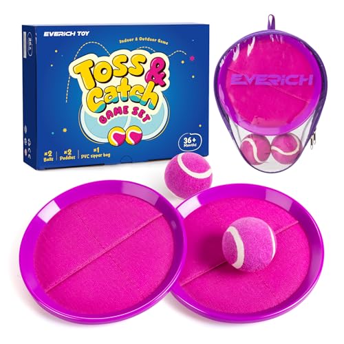 Image of EVERICH TOY Toss and Catch Ball Game Set, Upgraded Sticky Paddle Ball Set for Kids & Toddlers, Sturdy & Water-Resistant Outdoor Backyard Beach Pool Toy, Birthday Gift for Boys Girls Ages 3-12