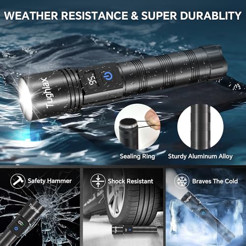 3-Pack Tughlax 5-Mode Rechargeable Flashlights w/ LCD Digital Display - image 7