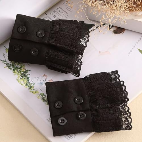 Image of Wrist Cuffs for Women Ladies Teens, Detachable Hand Sleeves for Sweater Blouse Coat