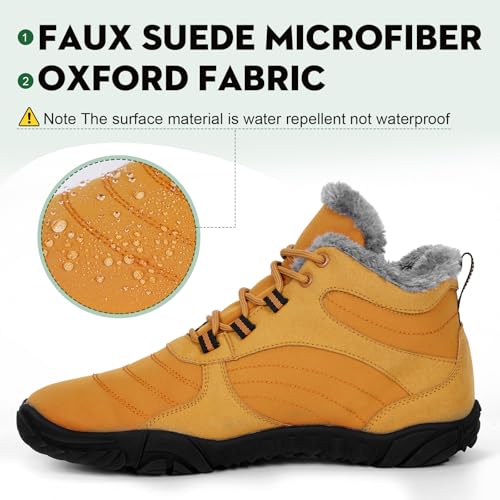 Image of Hike Footwear Barefoot Shoes Mens Womens, Winter Wide Toe Barefoot Hiking Shoes Boots, Non-Slip Waterproof Outdoor Running Boots Sneakers for Women Men