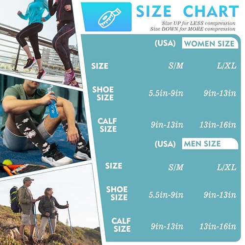 6 Pairs Compression Socks for Women Men 20-30mmhg Graduated Support Knee High Socks for Nurse Travel Flight3