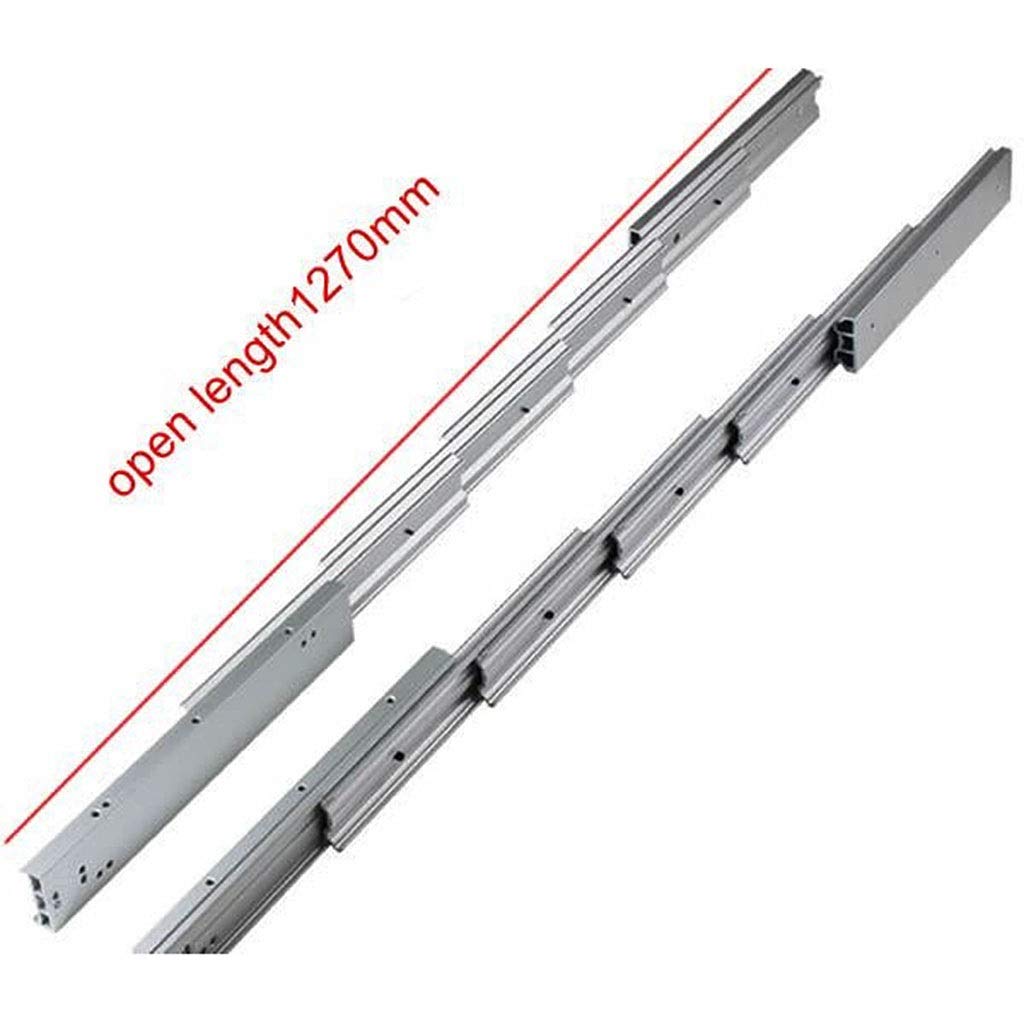 Bisagras de gabinete, Bisagra de riel guía de mesa plegable oculta de aluminio 1 juego(Open 1270mm)