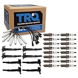 TRQ Ignition Coils, Iridium Spark Plugs and Wires 25 Piece Kit Compatible with 2018-2019 Ford F250/F350 Super Duty with 6.2L V8 Gas