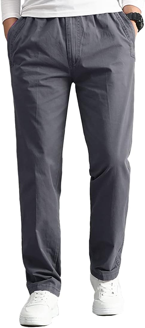 AIFARLD Mens Cargo Pants Elastic Waist Pants Sport Jogger Long Trousers for Hiking Fishing Running Workout - Image 2