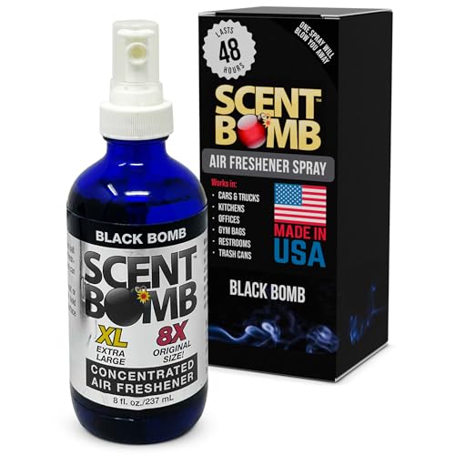 Scent Bomb Air Freshener Spray Long-Lasting Odor Eliminator for Home & Car Effective Deodorizer for Kitchen Bathroom Fresh Room Spray & Smell Neutralizer Black Bomb Scent