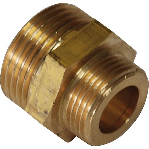 Preisvergleich Produktbild Reduzierter Doppelnippel Messing, beidseitig flachdichtend 1 x ¾ Zoll