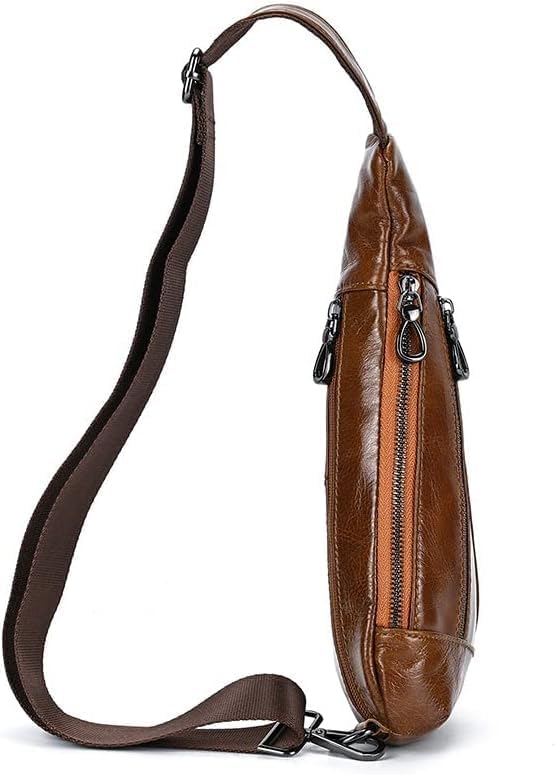 [Zorimu] 本革レザーサイクリングチェストバッグ 男女兼用 多機能 3WAY 軽量防水 携帯ポケット付き 通勤通学アウトドア用