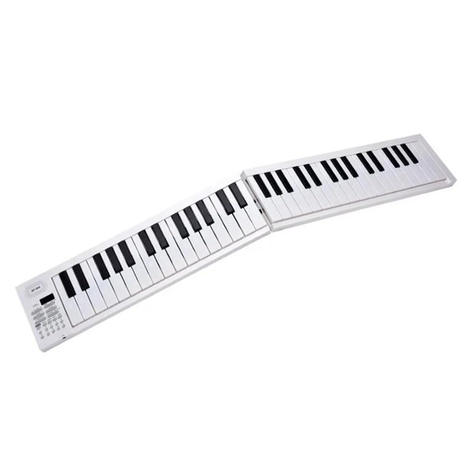 Pianino Elektroniczne Składane Pianino Elektryczne 61 Klawiszy Przenośny Syntezator Profesjonalna Klawiatura Do Występów(White)