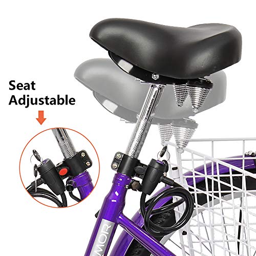 PEXMOR Adult Tricycle 7 Speed, 24/26 Inch 3 Wheel Bikes